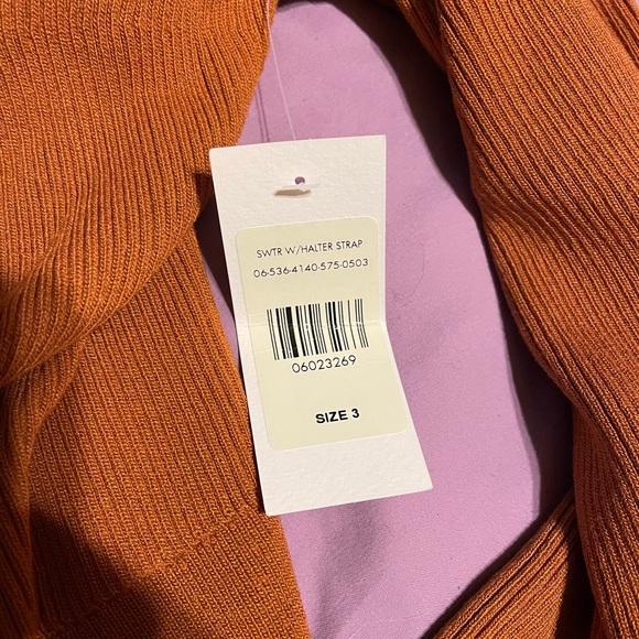 NWT Fashion to Figure Caramel Halter Off the Shoulder Sweater - Picture 4 of 4